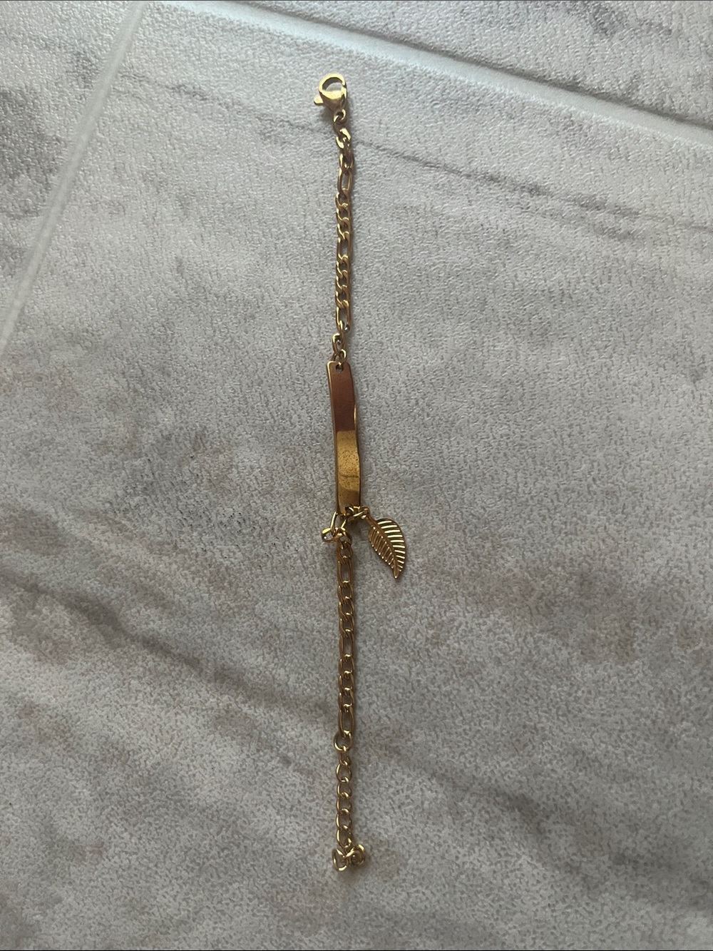 Gold Leaf Charm Bracelet for Women - Classic Gold Tone